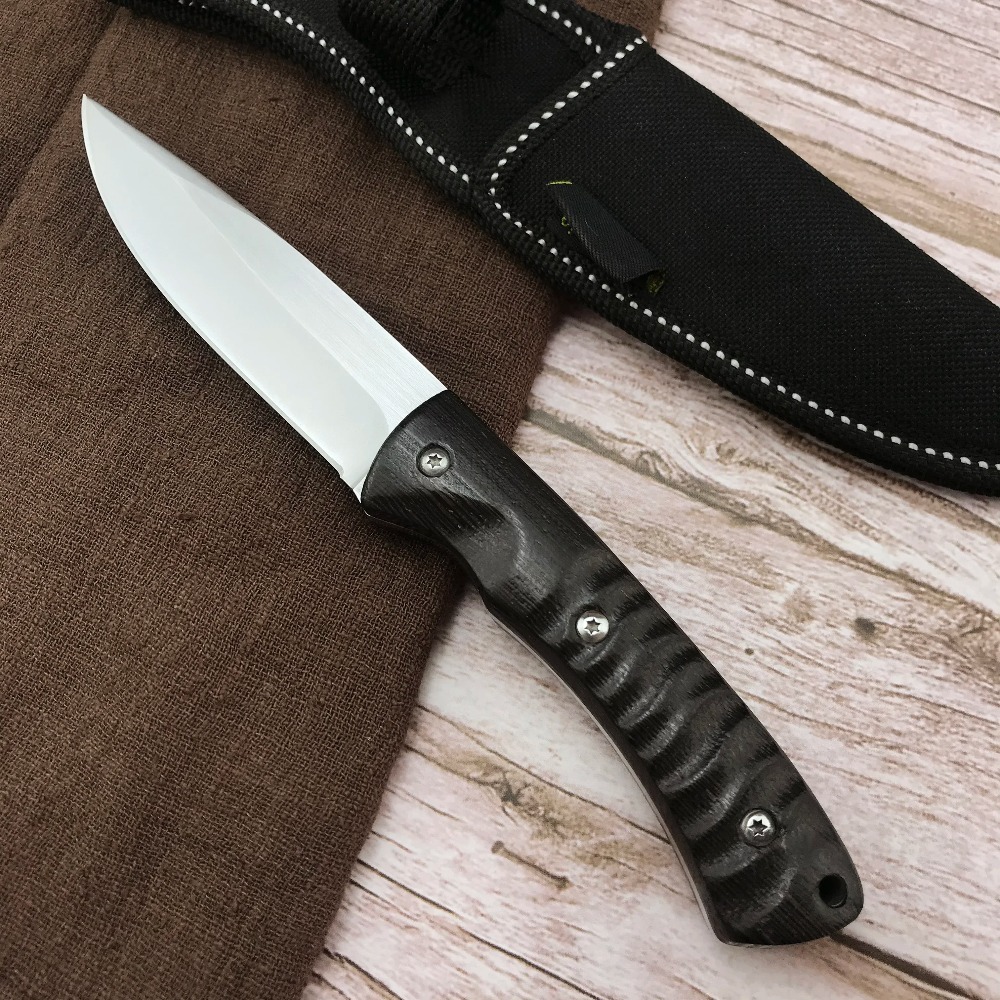 Hunting And Camping In Jungle - Nieuw jachtmes met vast lemmet, houten