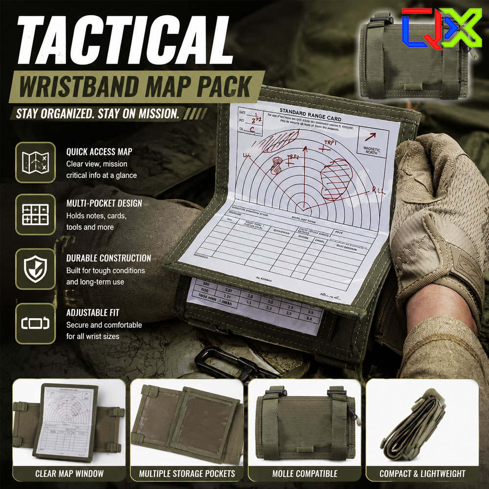 Outdoor Hunting Maps - QX Tactical Polskaartzakje Armband Militaire DOPE