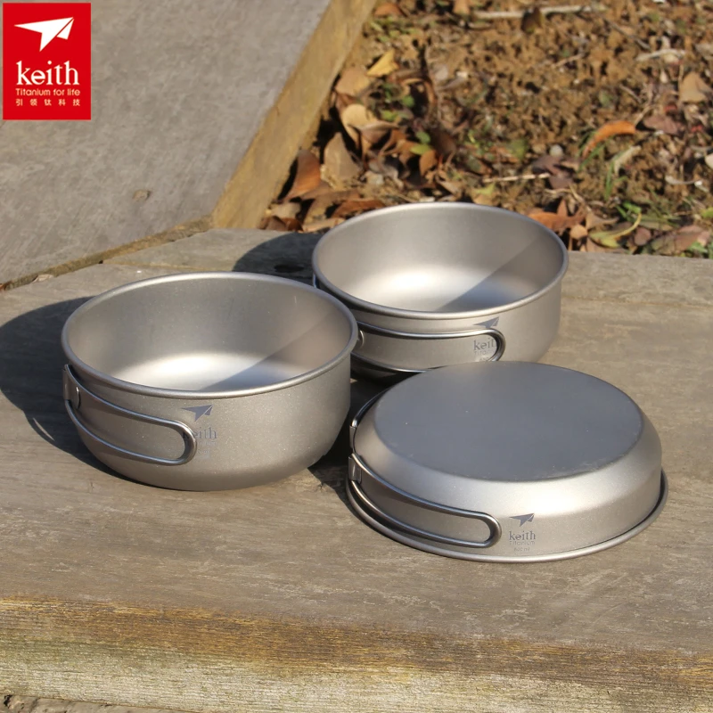 Outdoor Hunting Kit - Keith 3PCS Titanium Kookgerei Pannen Kommen