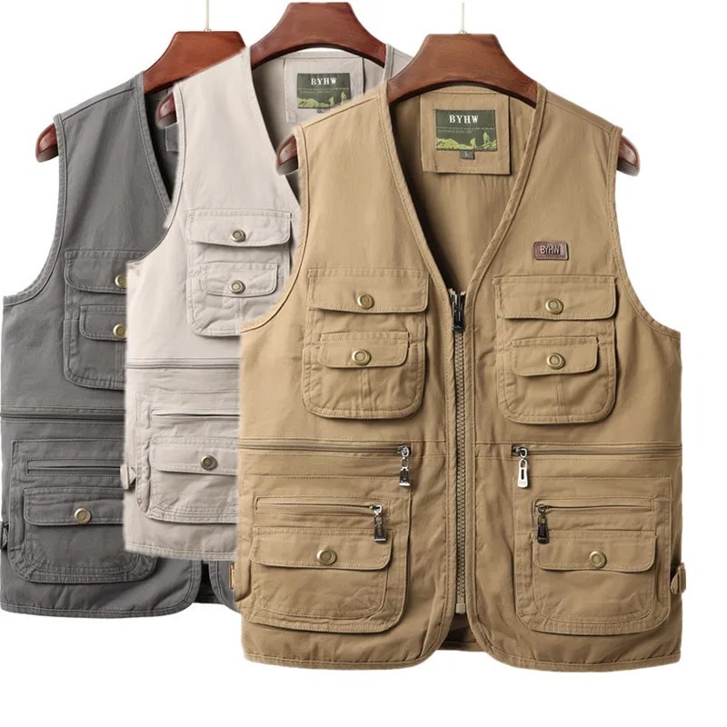 Safari Outdoor Hunting Jackets - Herenvest met meerdere zakken, mouwloos jack,