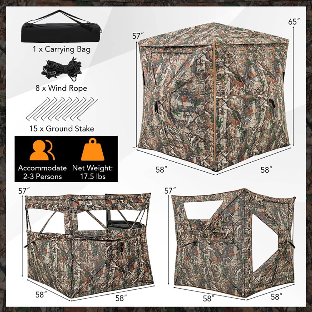 Outdoor Hunting Blinds - 5-in-1 Afneembare Jachtblind, voor 2-3 Personen